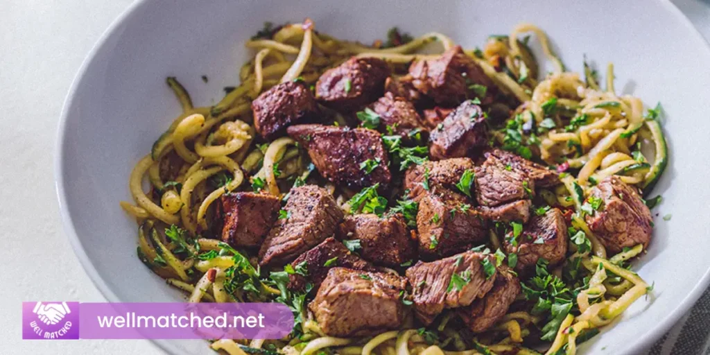 Garlic Butter Steak Bites with Pasta Salad